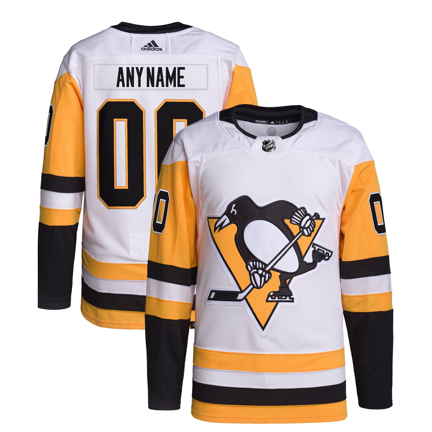 Pittsburgh Penguins adidas Away Custom Primegreen Authentic Pro Jersey White