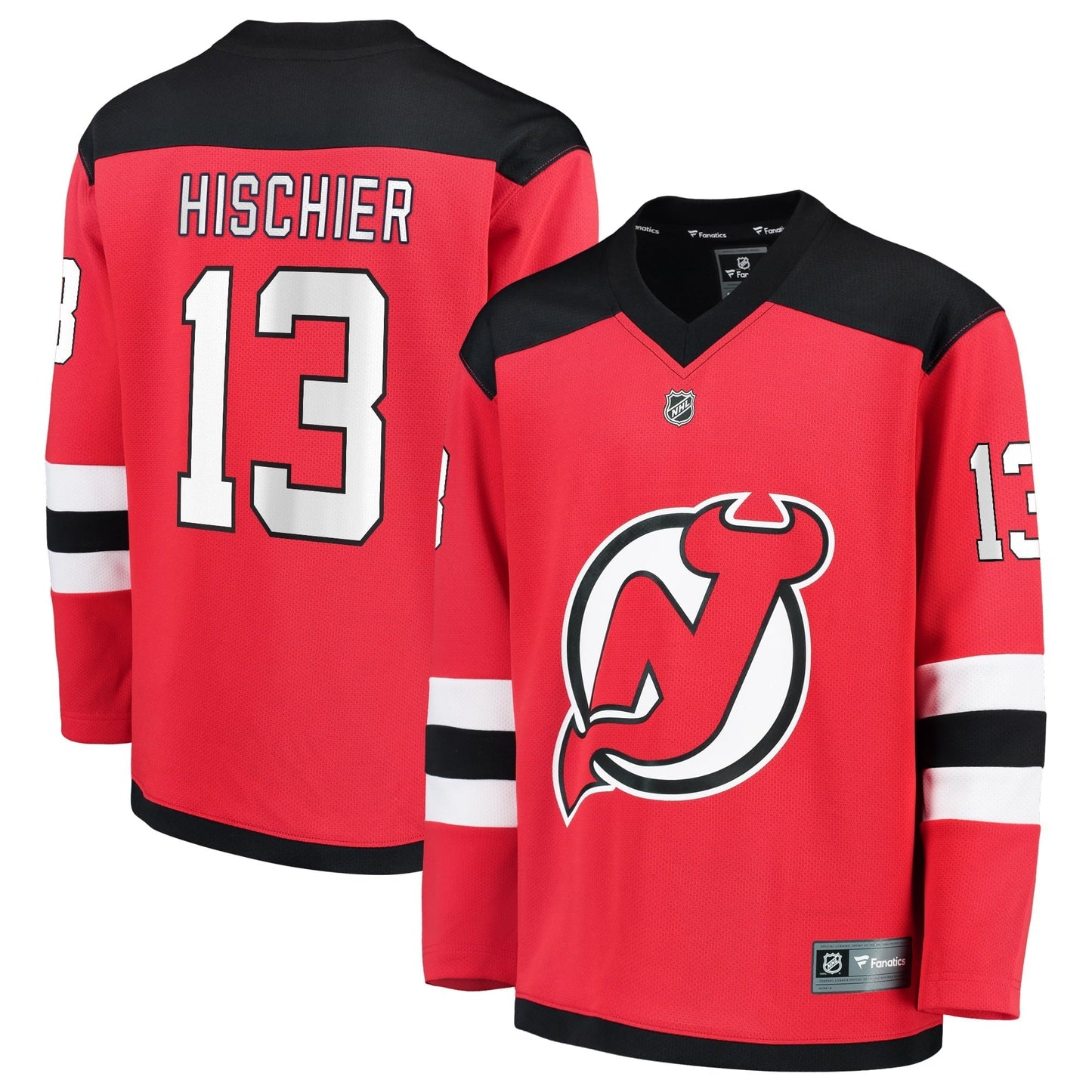 Youth Fanatics Branded Nico Hischier Red New Jersey Devils Replica Player Jersey