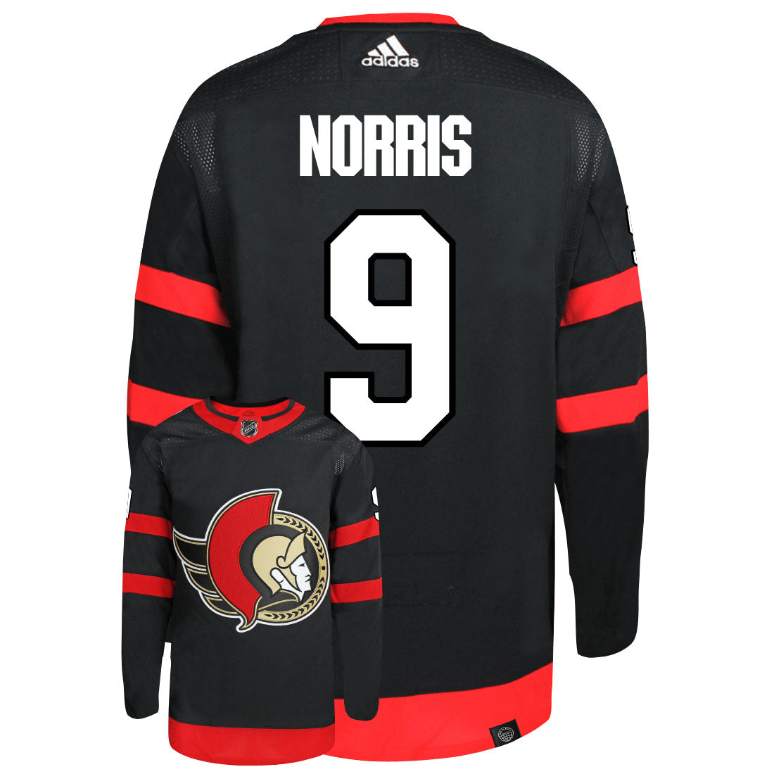 Josh Norris Ottawa Senators Adidas Primegreen Authentic NHL Hockey Jersey