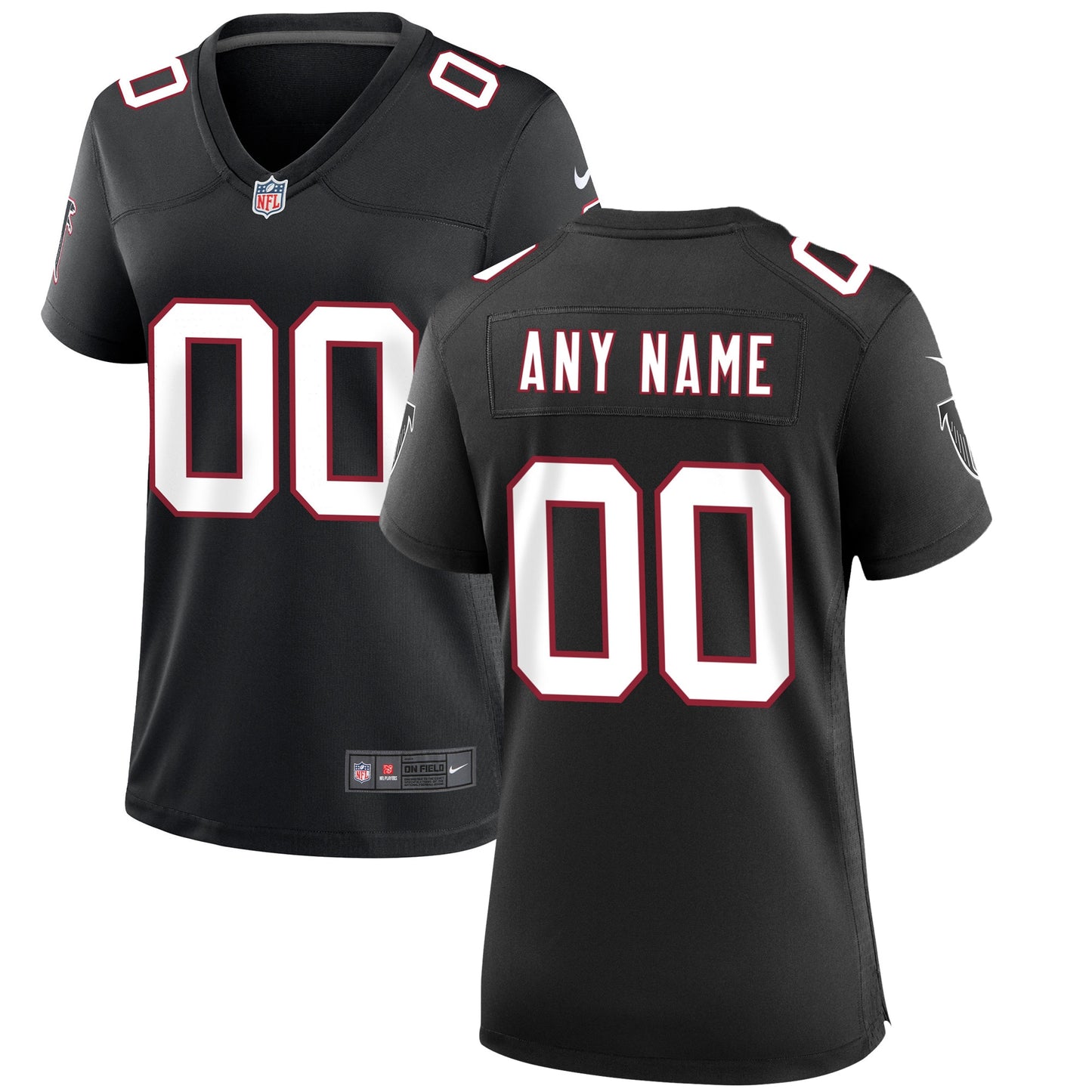 Atlanta Falcons Nike Women's Throwback Custom Game Jersey - Black