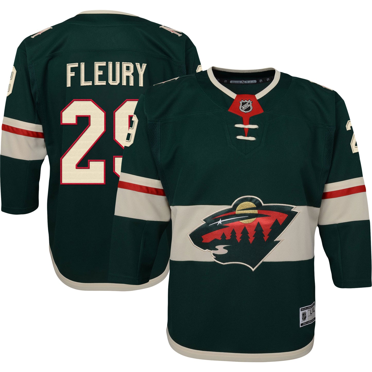 Marc-Andre Fleury Minnesota Wild Youth Home Premier Player Jersey - Green