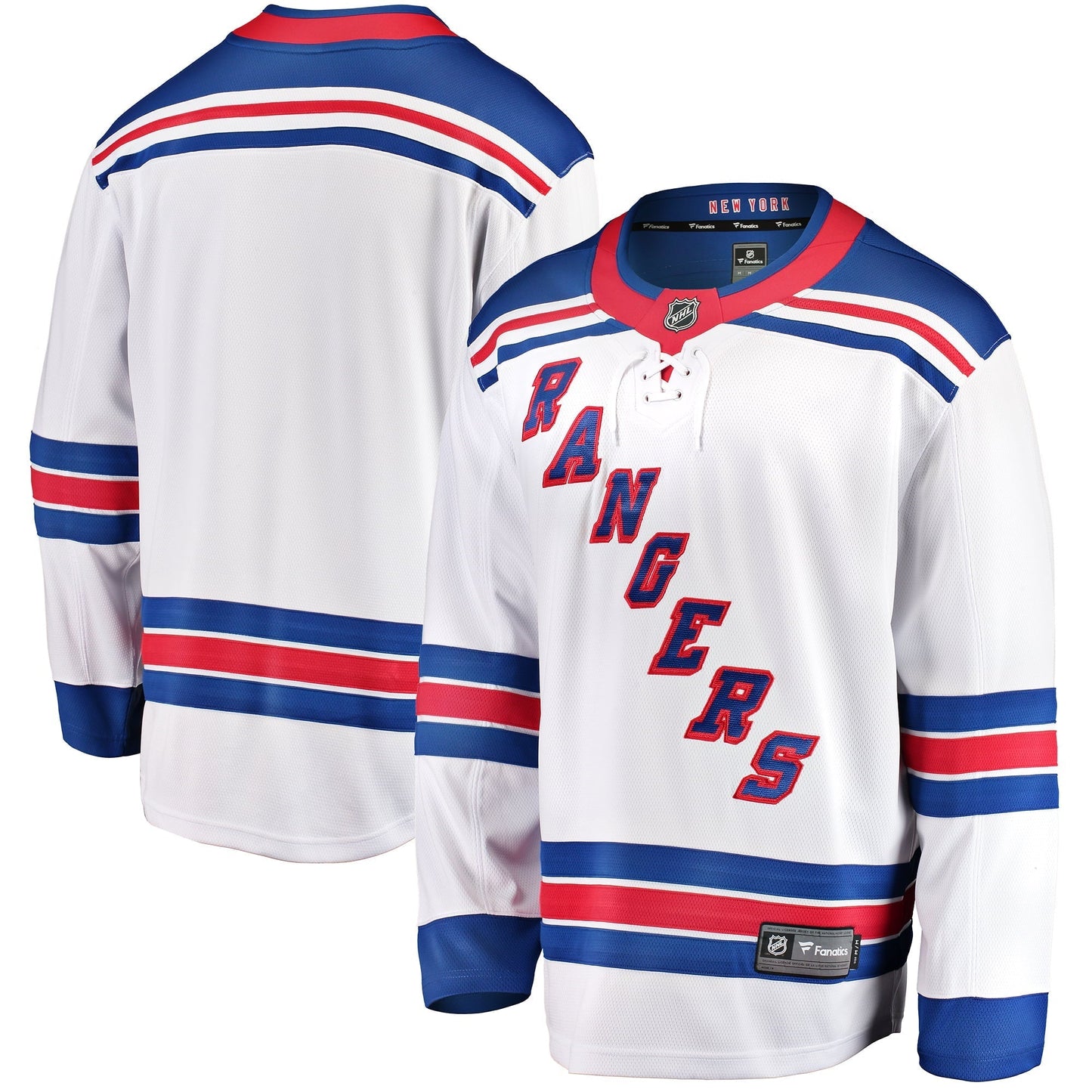 Men's Fanatics Branded White New York Rangers Breakaway Away Jersey