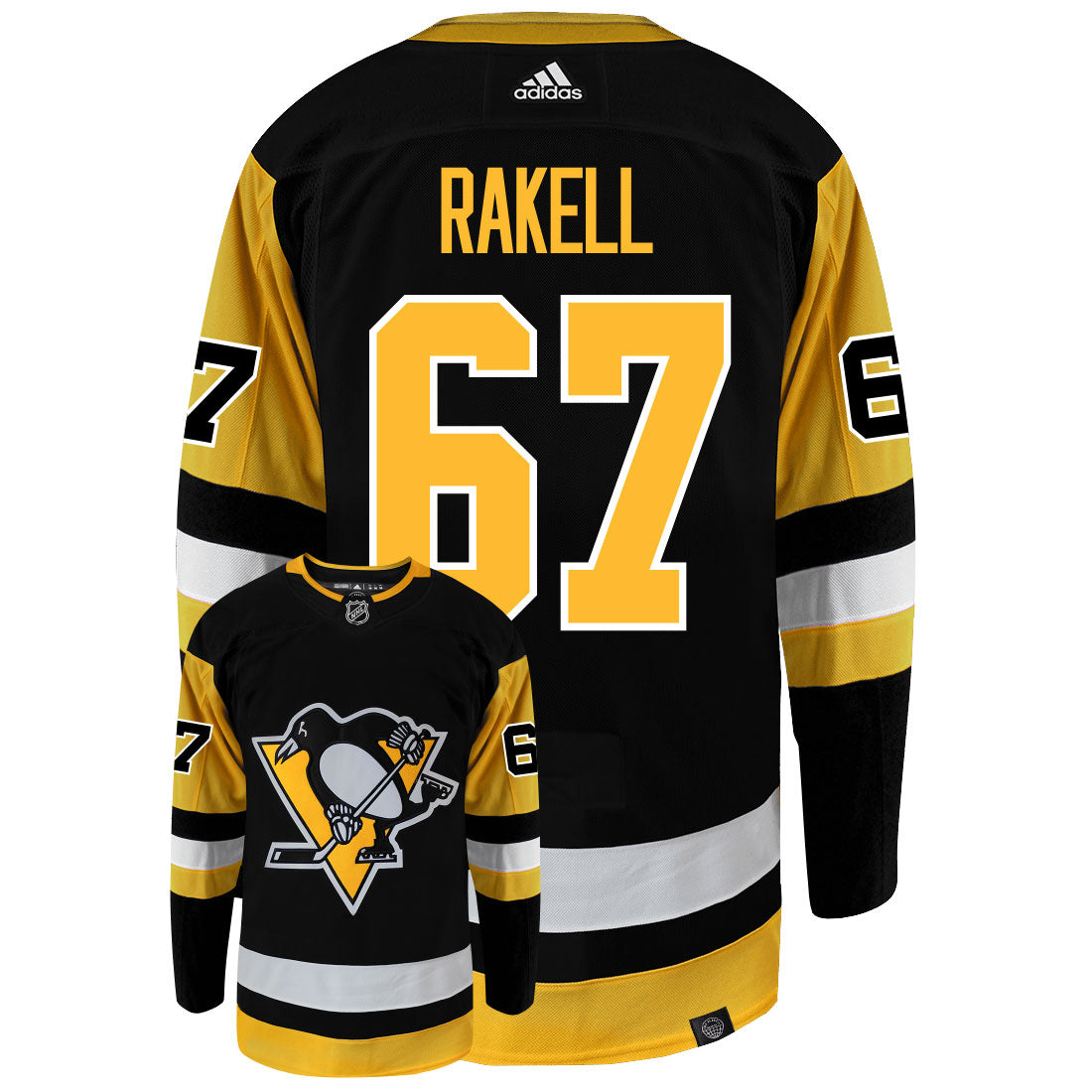 Rickard Rakell Pittsburgh Penguins Adidas Primegreen Authentic NHL Hockey Jersey