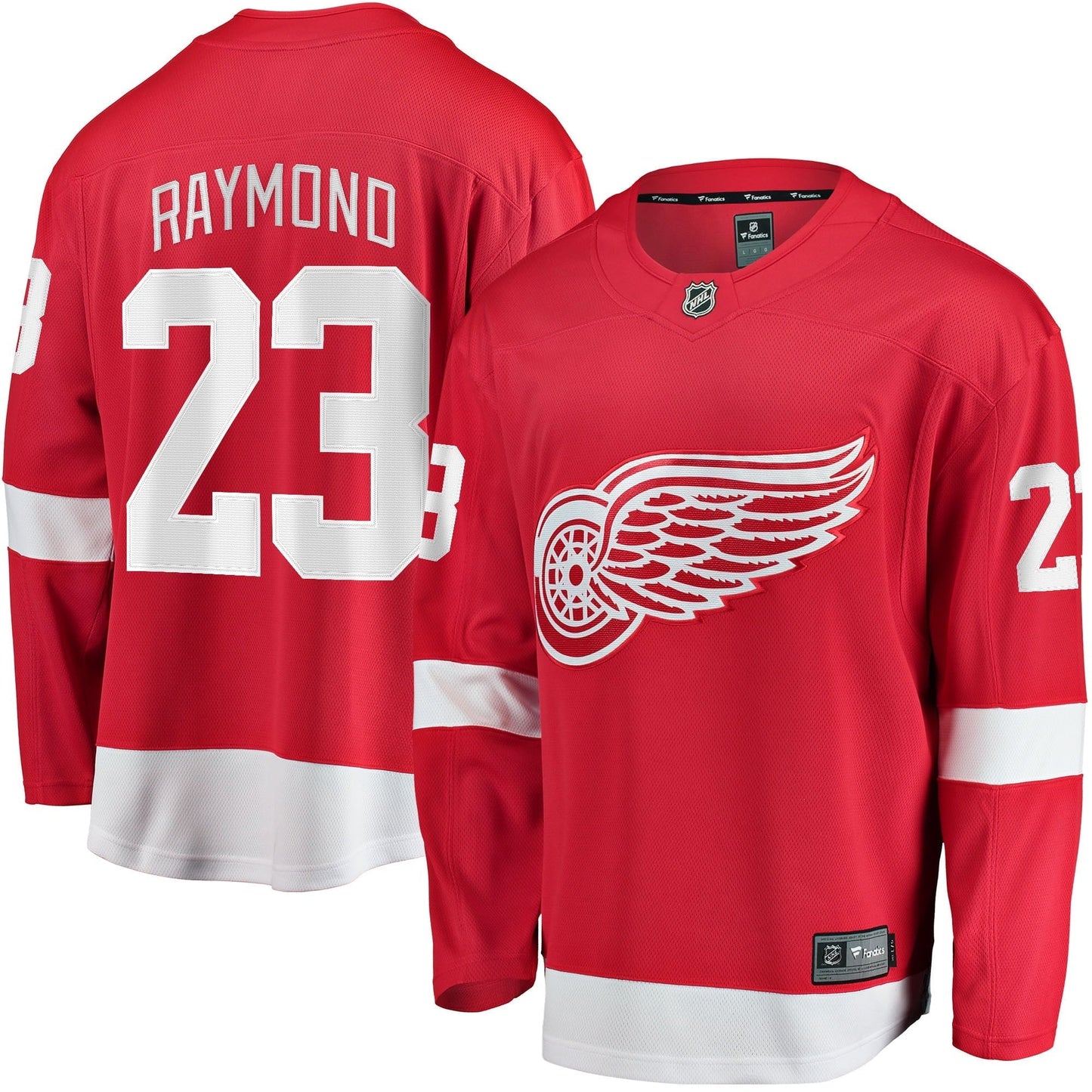 Men's Fanatics Branded Lucas Raymond Red Detroit Red Wings Home Breakaway Player Jersey