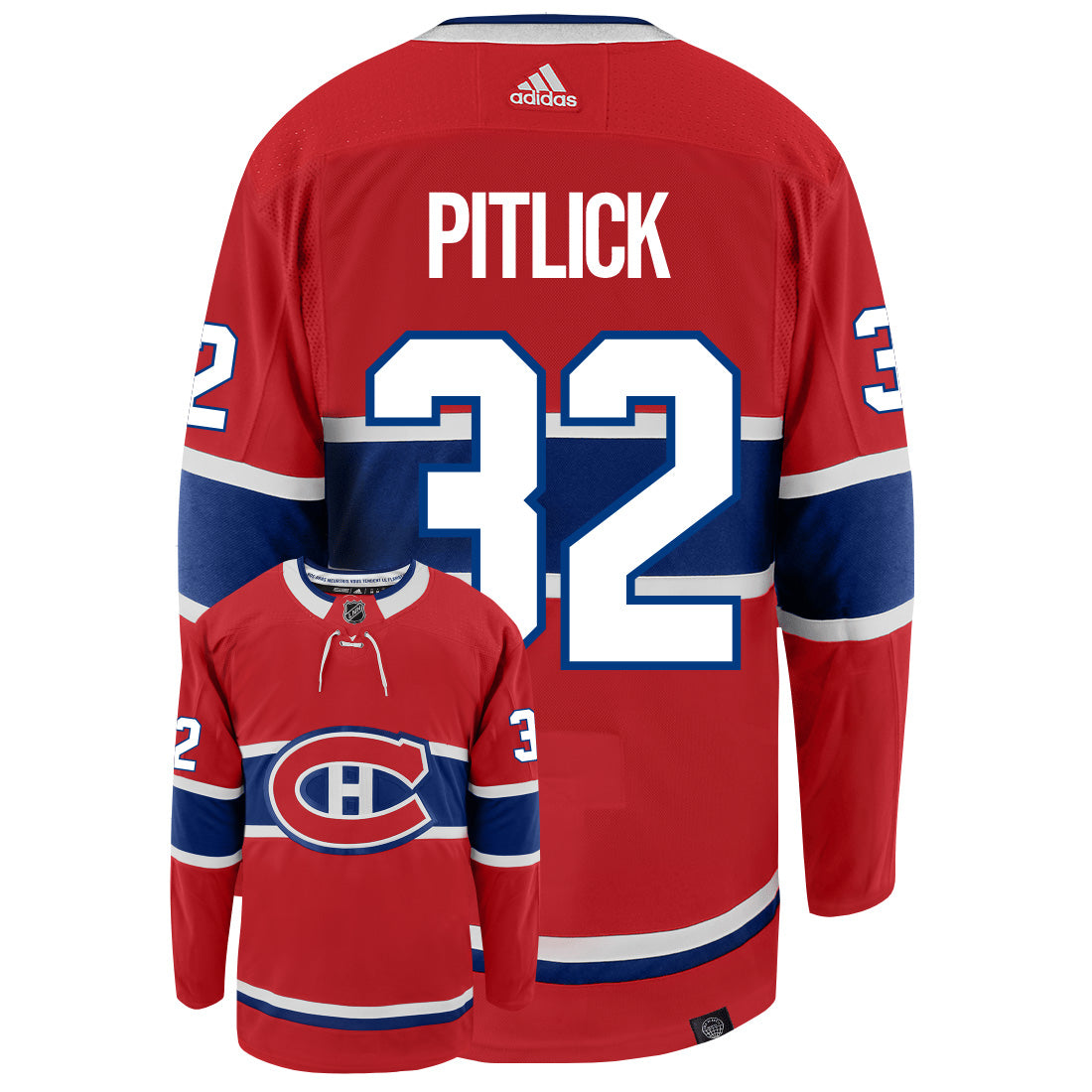 Rem Pitlick Montreal Canadiens Adidas Primegreen Authentic NHL Hockey Jersey