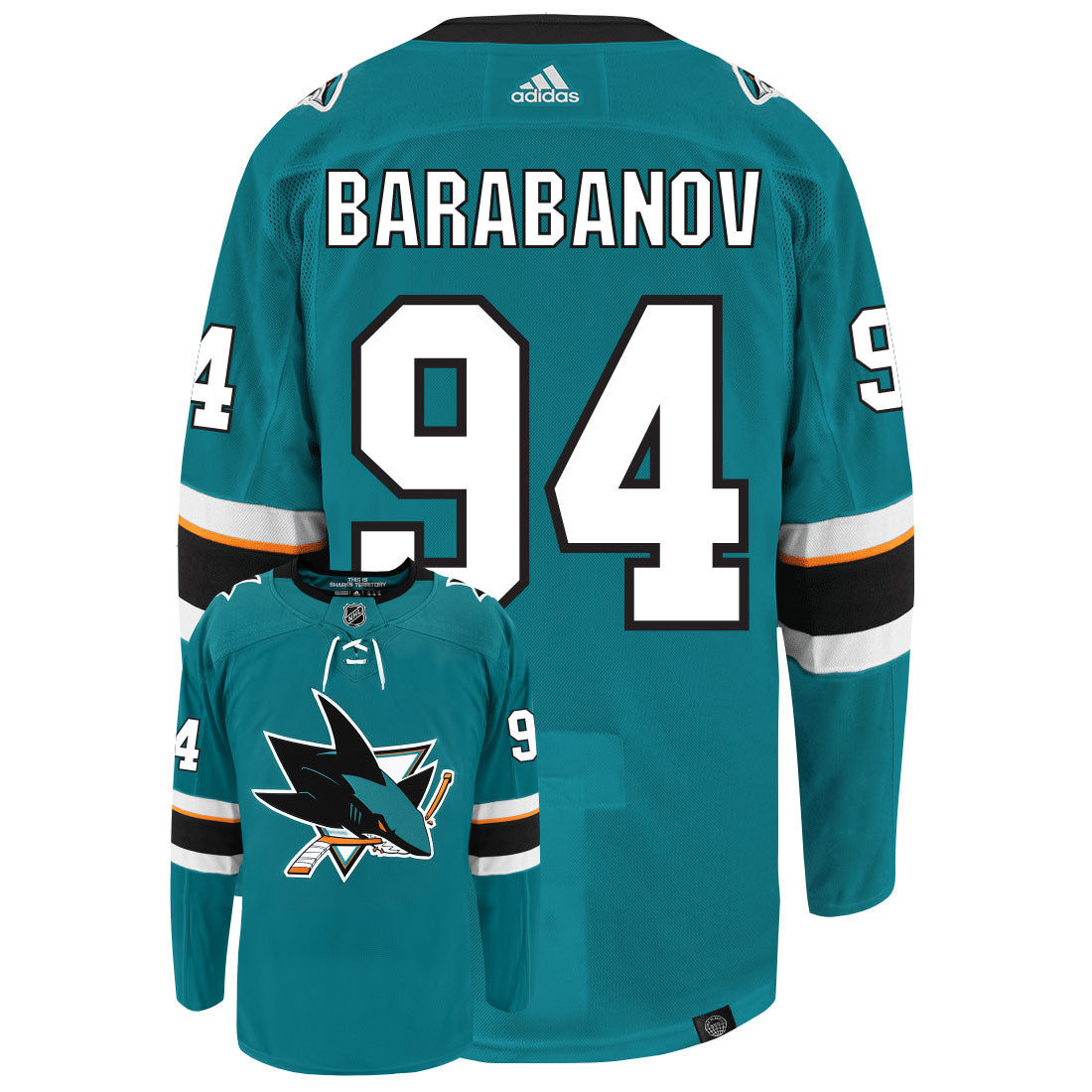 Alexander Barabanov San Jose Sharks Adidas Primegreen Authentic NHL Hockey Jersey