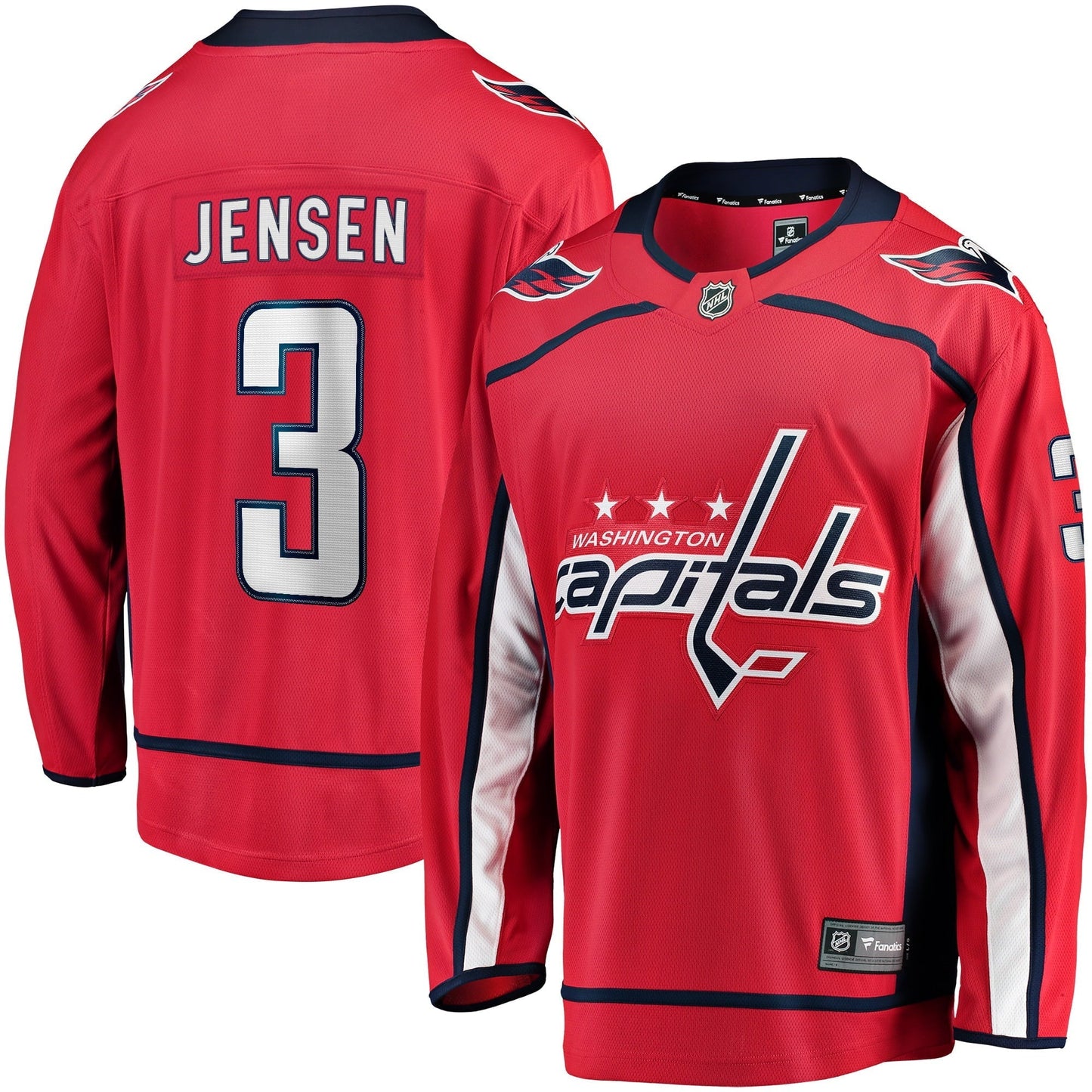 Men's Fanatics Branded Nick Jensen Red Washington Capitals Replica Player Jersey