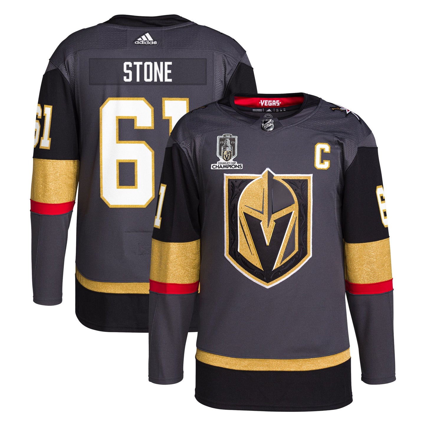 Mark Stone Vegas Golden Knights adidas 2023 Stanley Cup Champions Authentic Alternate Player Jersey - Gray