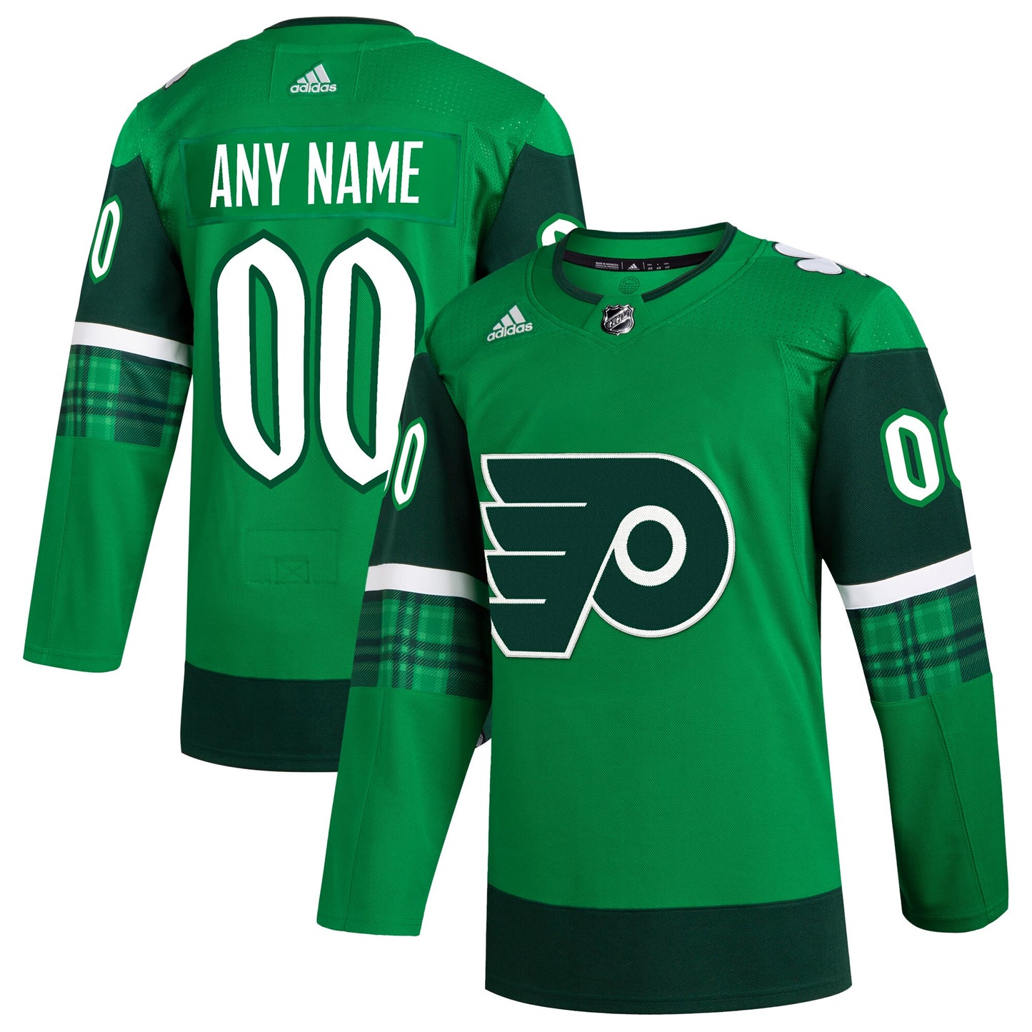 Philadelphia Flyers adidas St. Patrick's Day Authentic Custom Jersey - Kelly Green