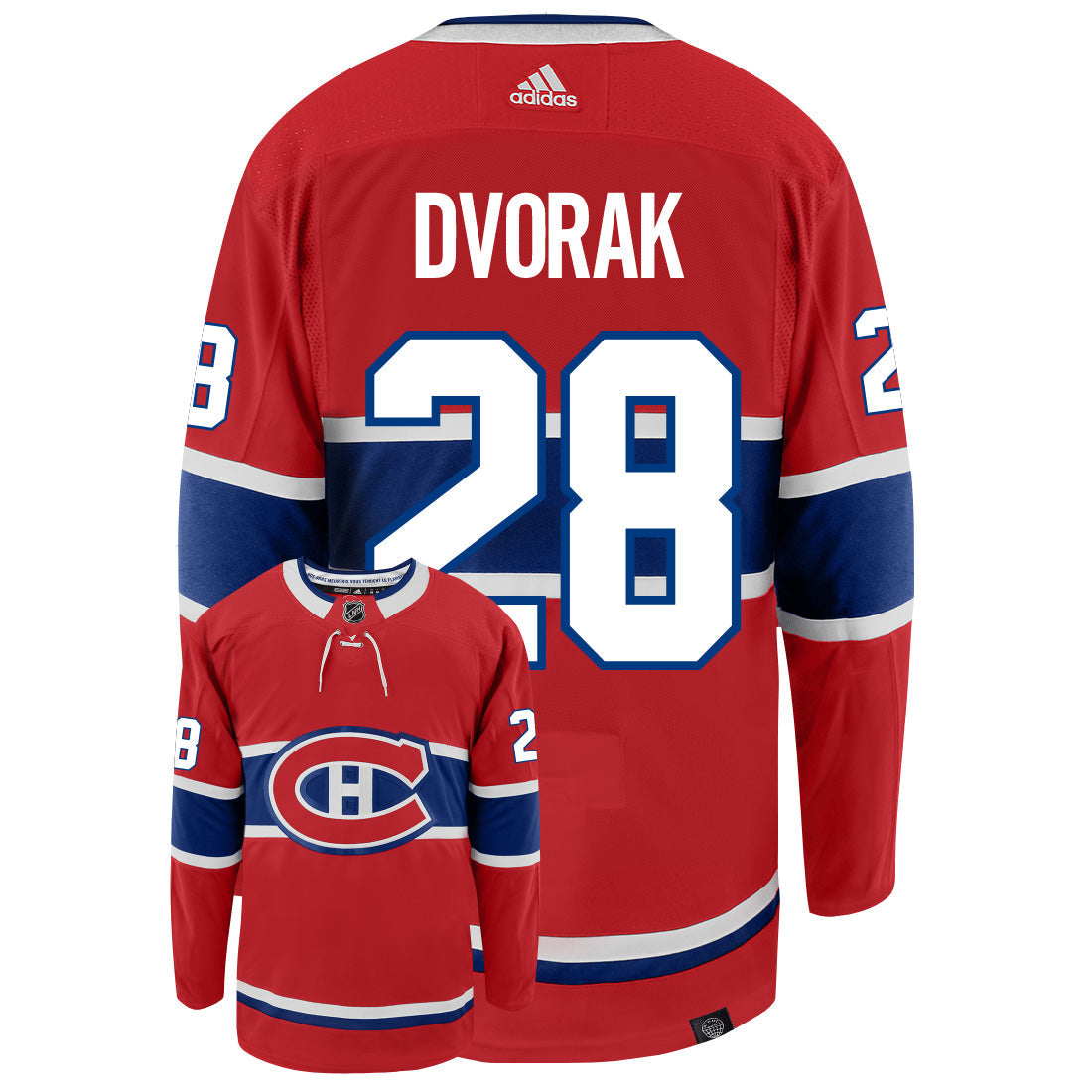 Christian Dvorak Montreal Canadiens Adidas Primegreen Authentic NHL Hockey Jersey