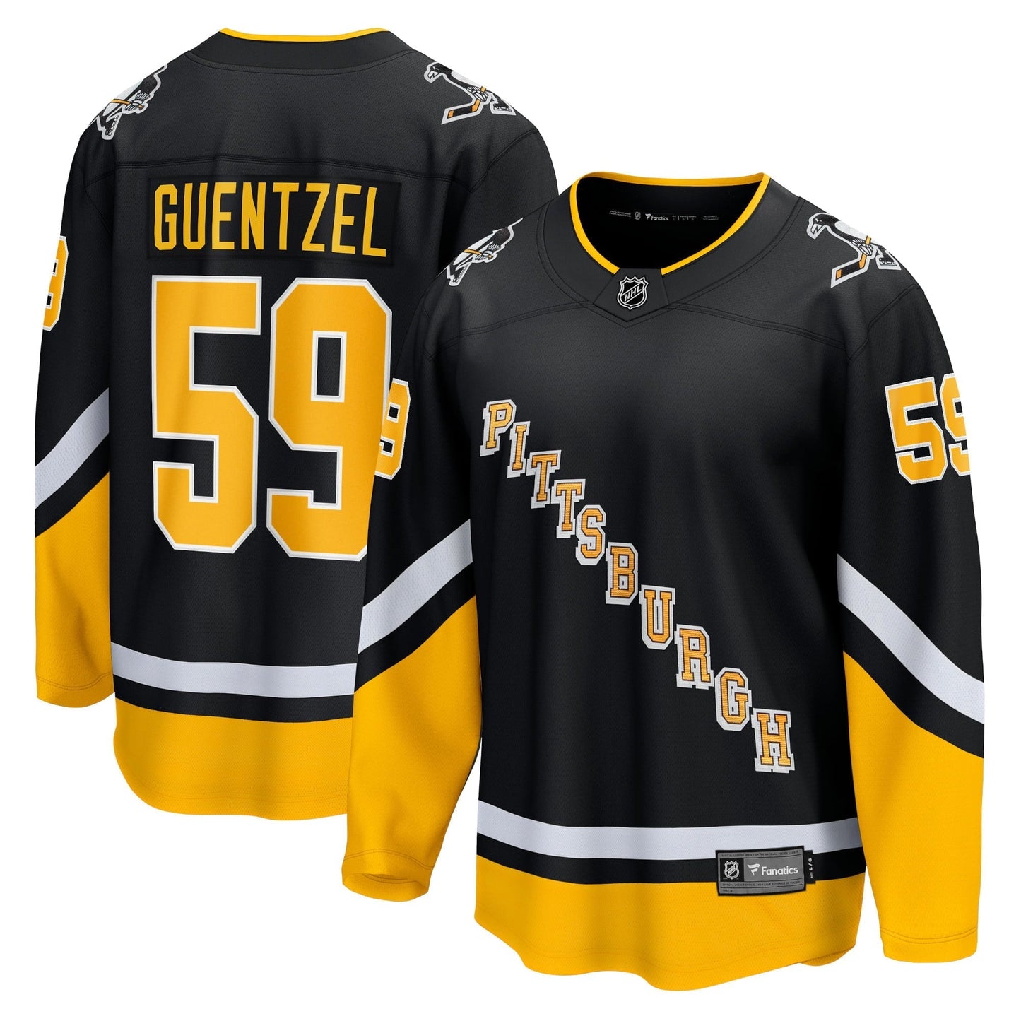 Men's Fanatics Branded Jake Guentzel Black Pittsburgh Penguins 2021/22 Alternate Premier Breakaway Player Jersey