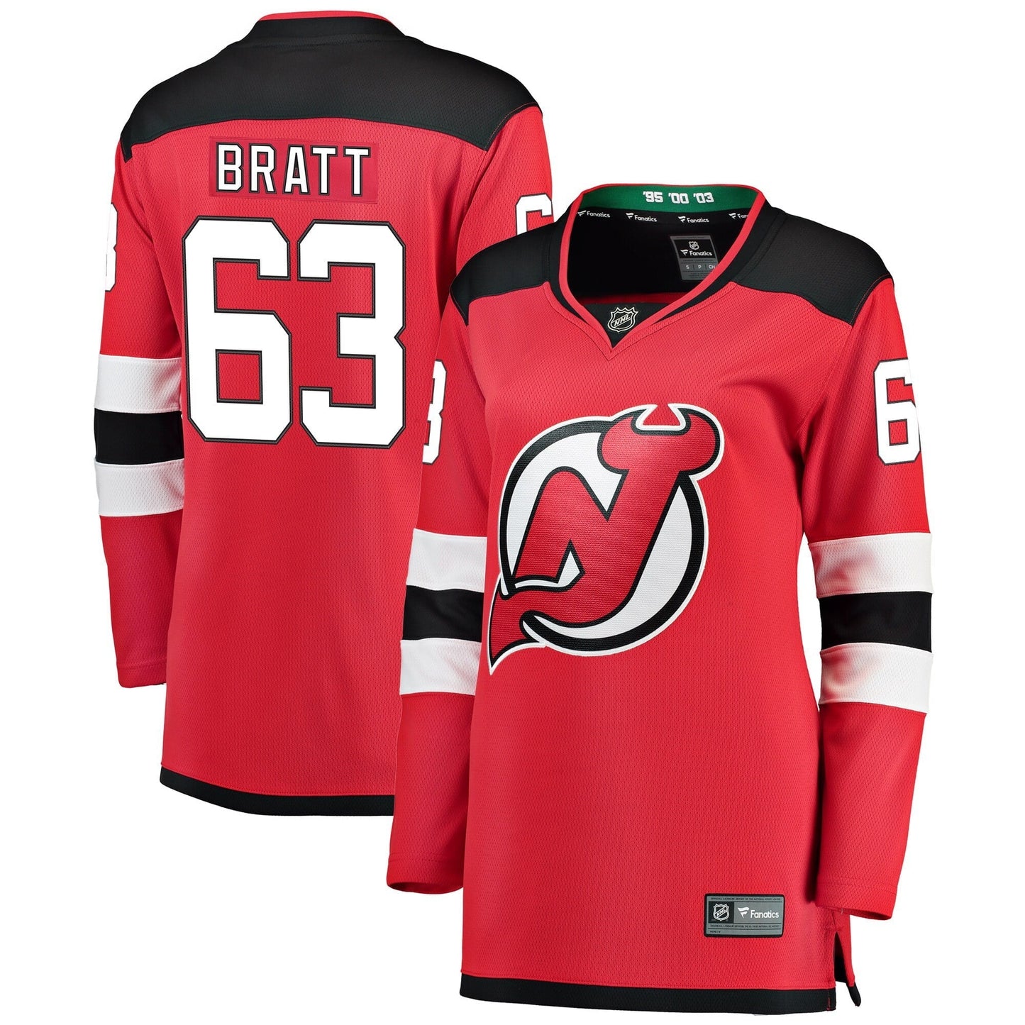 Women's Fanatics Branded Jesper Bratt Red New Jersey Devils Home Breakaway Player Jersey